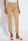 Lyssé Ankle Denim Baby Bootcut Pant In Antique Wash Tan