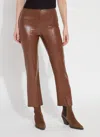 Lyssé Ankle Elysse Vegan Leather Pant In Whiskey In Brown