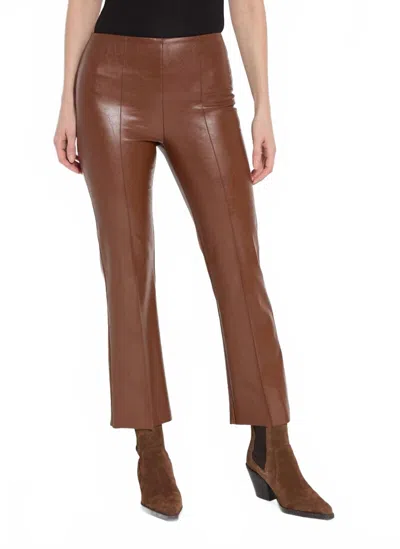 Lyssé Ankle Elysse Vegan Leather Pant In Whiskey In Brown