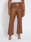 Lyssé Elysse Faux Leather Ankle Bootcut Pants In Brown