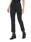 Lyssé Ankel Foil Denim Baby Boot Pants In Brushed Plaid Foil In Black