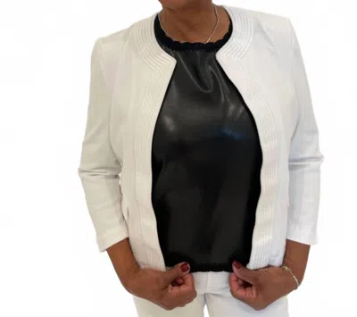 Lyssé Arbor Embroidered Denim Jacket In White
