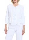 Lyssé Arbor Embroidered Denim Jacket In White