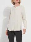 Lyssé Aria Stretch Woven Top In Brown