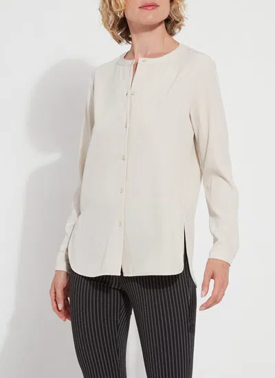 Lyssé Aria Stretch Woven Top In Brown