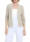 Lyssé Ariana Crochet Cardigan Jacket In Oat In Brown