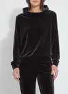 Lyssé Arlette Crystal St Velvet Sweatshirt In Black