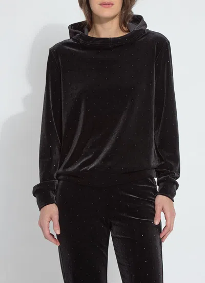 Lyssé Arlette Crystal St Velvet Sweatshirt In Black