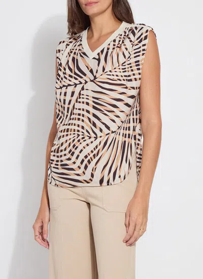 Lyssé Aura Rib Trim Printed Top
