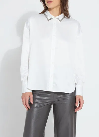 LYSSÉ AURORA BEADED SATIN SHIRT