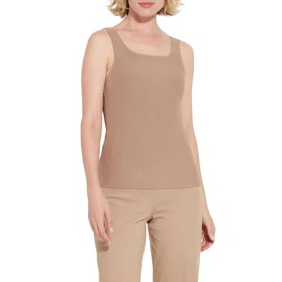 LYSSÉ AVRIL SCULPTING KNIT TANK TOP IN TANNED