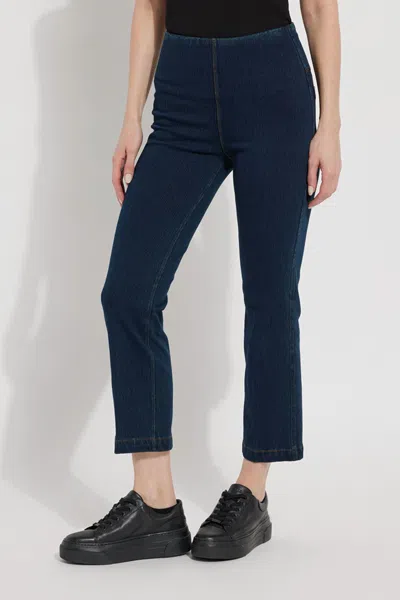Lyssé High Rise Ankle Baby Bootcut Jeans In Mid Wash In Indigo