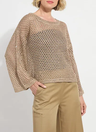 Lyssé Bailey Slouchy Mesh Net Top In Neutral