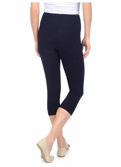 LYSSÉ BASIC COTTON CAPRI IN NAVY