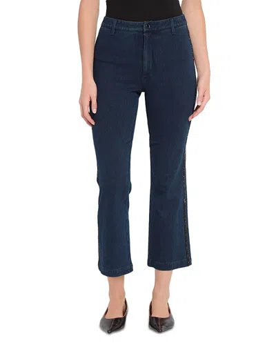 Lyssé Bette Cotton Stretch Embellished Baby Boot Pants In Blue
