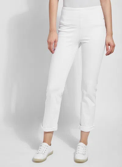 Lyssé Boyfriend Denim (26" Cuffed Inseam) In White