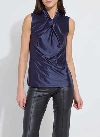 Lyssé Branca Halter Draped Top In Indigo Shade In Multi