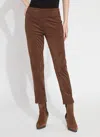Lyssé Brie Suede Ankle Trouser In Brown