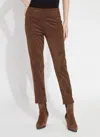 Lyssé Brie Suede Ankle Trouser In Warm Brown In Brown