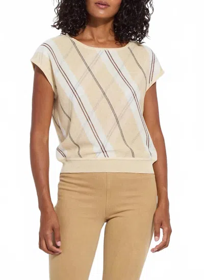 LYSSÉ BRIELLE MESH SWEATER IN LIGHT LAYERING