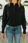 Lyssé Brinkley Button Down Shirt In Black In Black