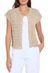 Lyssé Brisa Mesh Sleeveless Cardigan In Linen In Neutral