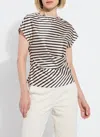 Lyssé Bruna Side Draped Top Printed In Neutral