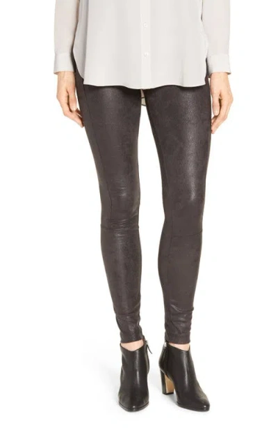 Lyssé Buffed Faux Suede Leggings In Black
