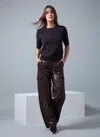 Lyssé Callie Patent Foil Vegan Suede Pant (32" Inseam)