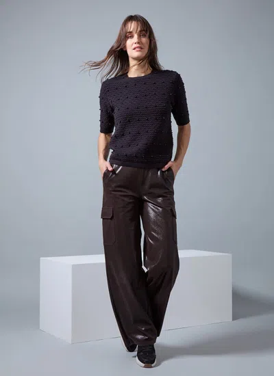Lyssé Callie Patent Foil Vegan Suede Pant (32" Inseam)