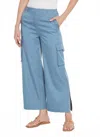 Lyssé Calypso Ankle Cargo Pant In Solid Bleached In Blue