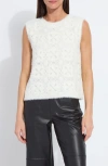 Lyssé Lysse Camila Crochet Fuzzy Sleeveless Sweater In White
