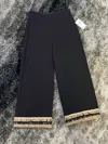 Lyssé Capri With Gold Fringe In Black In Black