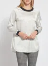 Lyssé Carol Pullover Satin Top In Grey