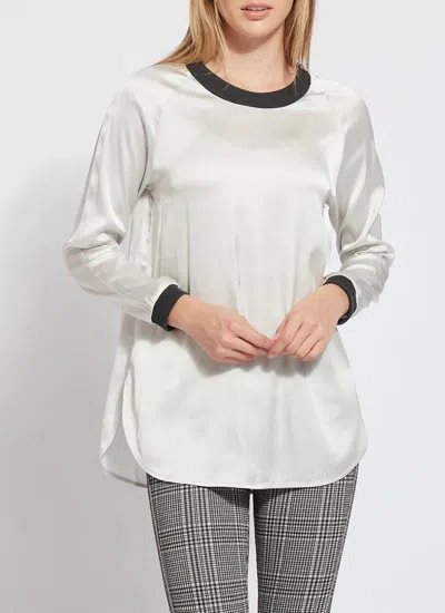 Lyssé Carol Pullover Satin Top In Grey