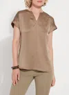 Lyssé Coraline V-neck Top In Olive Leaf