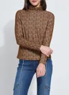 Lyssé Carter Textured Long Sleeve Turtleneck In Brown