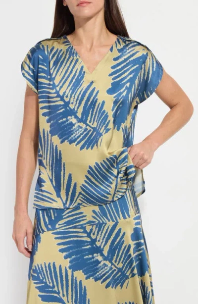 Lyssé Lysse Catriona Tulip Sleeve Hammered Satin Top In Yellow