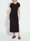 Lyssé Celeste Asymmetrical Neck Dress In Black