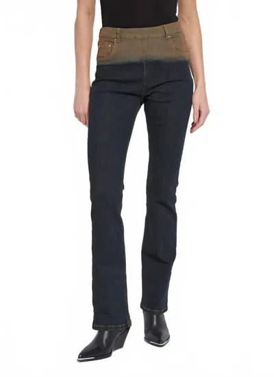 Lyssé Ceri Slim Flare Premium Denim Jeans In Dip Dye Black In Multi