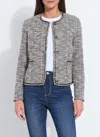 Lyssé Lysse Collarless Stretch Tweed Jacket In Multi