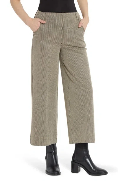 Lyssé Lysse Clarke Stripe Pull-on Ankle Wide Leg Jeans In Green
