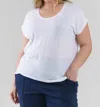 Lyssé Classic Linen Top In White In White
