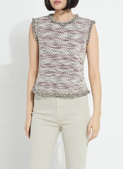 Lyssé Cleo Sleeveless Tweed Shell In Gray