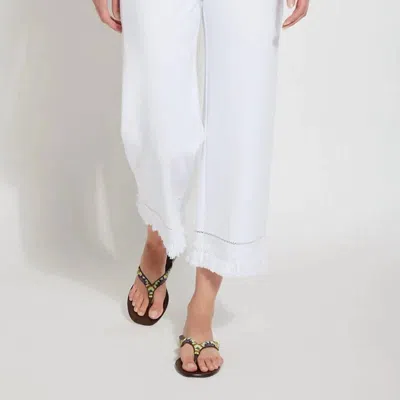 Lyssé Coastal Wide Leg Fringe Pants In White
