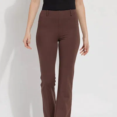 Lyssé Cocoa Powder Ponte Baby Boot Cut Pant In Brown