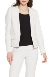 Lyssé Lysse Collarless Satin Trim Ponte Blazer In Chalk