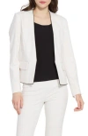Lyssé Lysse Collarless Satin Trim Ponte Blazer In Gray