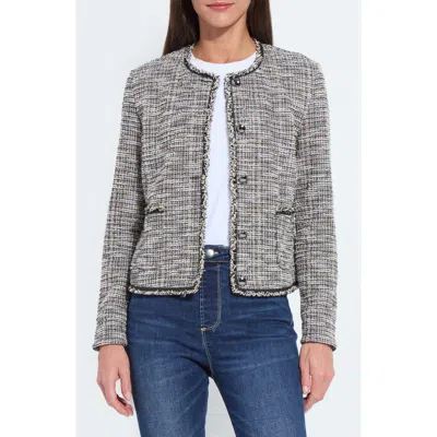 Lyssé Lysse Collarless Stretch Tweed Jacket In Multi Color