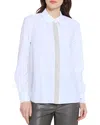 Lyssé Micro Beaded Connie Button Down In White
